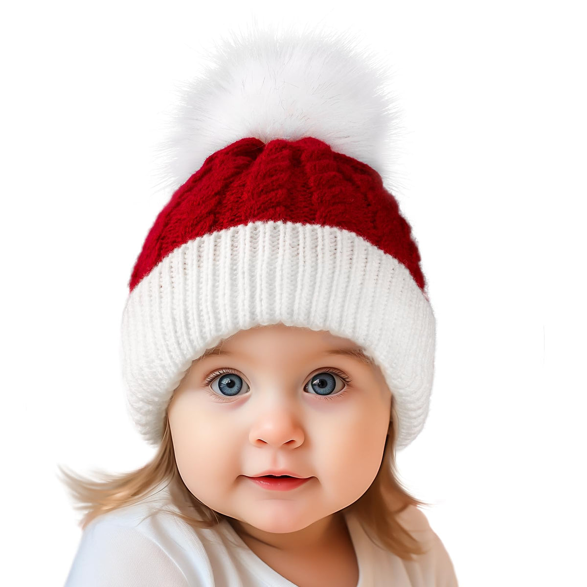 Diffy Homy Santa Hat Christmas Hat for Kids Toddler Baby Beanie Knitted