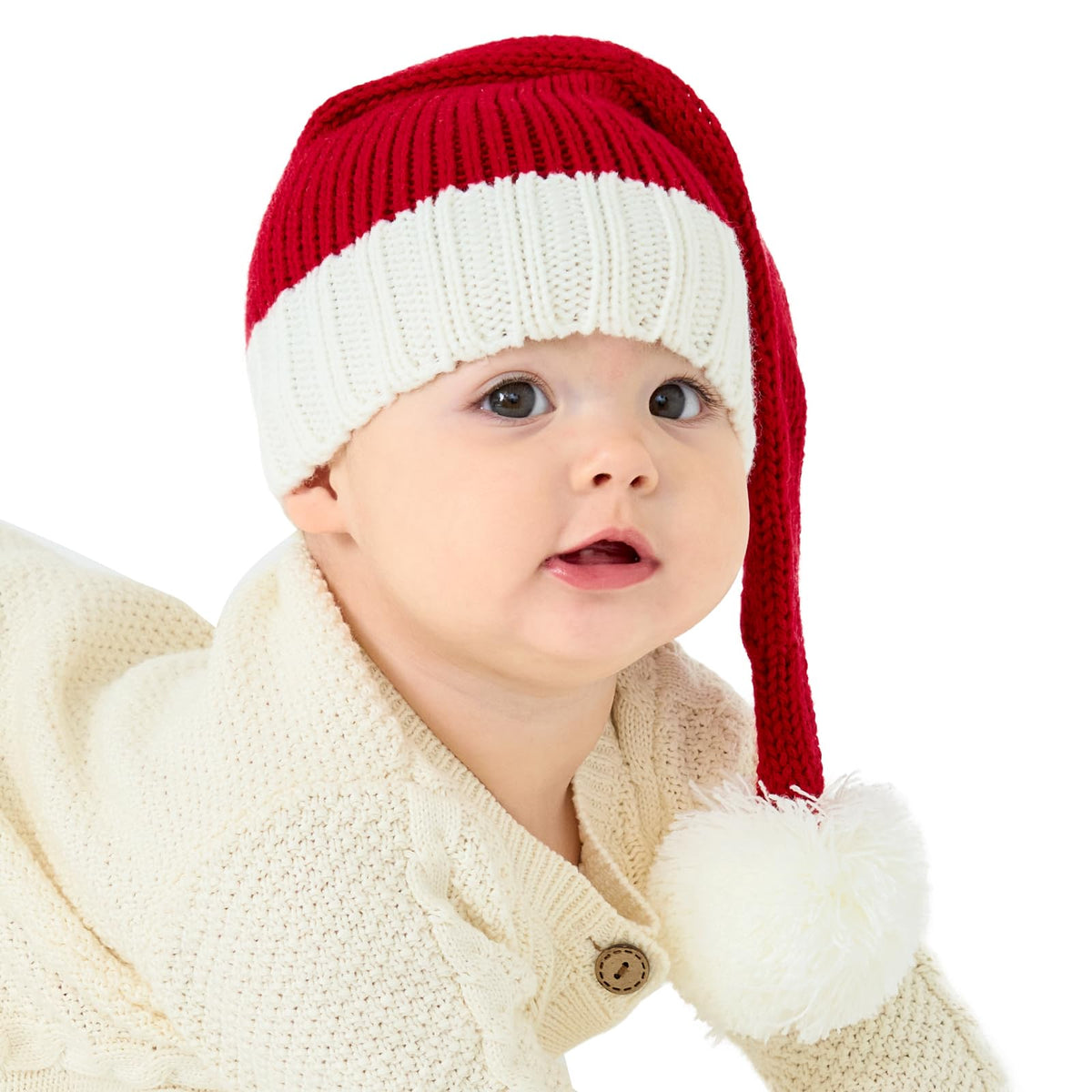 Diffy Homy Baby Santa Hat Christmas for Baby Toddler Infant Newborn Red