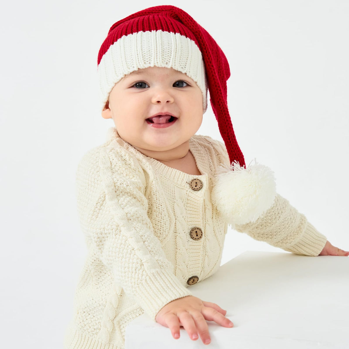 Diffy Homy Baby Santa Hat Christmas for Baby Toddler Infant Newborn Red
