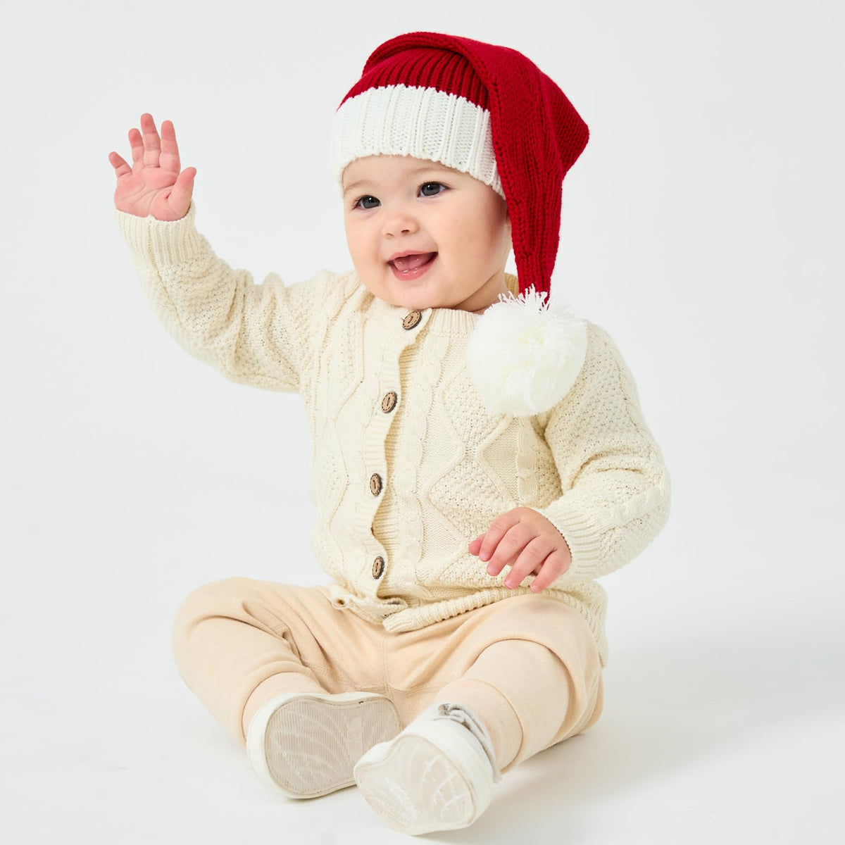 Diffy Homy Baby Santa Hat Christmas for Baby Toddler Infant Newborn Red