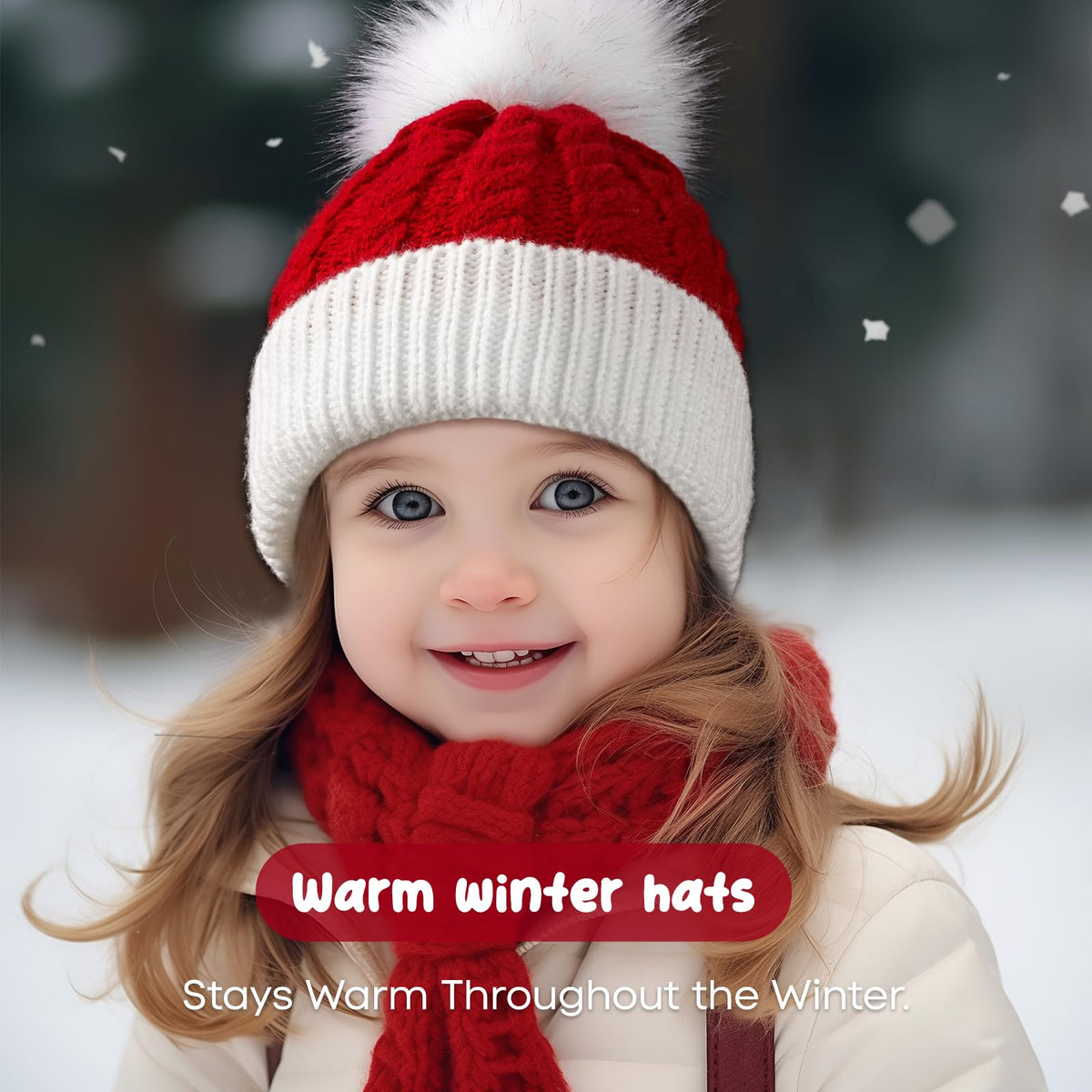 Diffy Homy Santa Hat Christmas Hat for Kids Toddler Baby Beanie Knitted